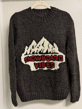 ZARA Kids Collection Snowboard Vibes Boys Chunky Knit Sweater Black Size 13–14